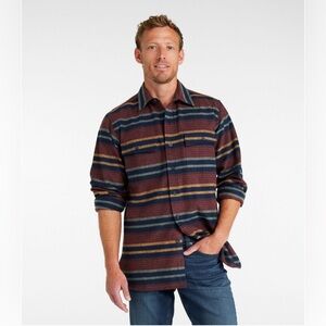 L.L. Bean Chamois Shirt Men’s Medium Colorful Stripe Flannel Long Sleeve Blanket
